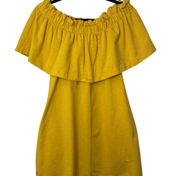H&M yellow off-shoulder mini dress size US XS - Picture 2 of 5